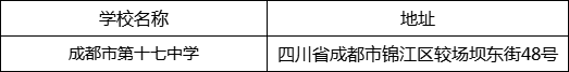成都市第十七中學(xué)地址在哪里？